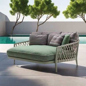 كرسي حديث كبير الحجم خارجي 2 شخص كرسي من الألومنيوم بإطار خارجي من الراتان حديقة متسكع شمس - Product Image 2