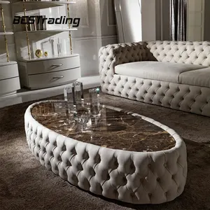 意大利设计高端客厅家具中桌现代大理石餐桌大理石和木质木材制造商