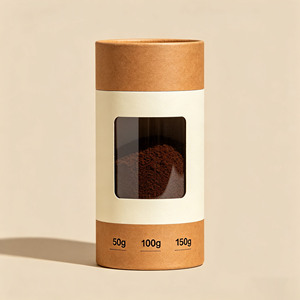 Tubo de Papel Kraft Reciclable Ecológico Personalizado para Envasado de Café con Tapa Personalizada con Impresión y Estampado en Caliente - Product Image 4