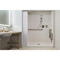 Revêtement mural de douche pour salle de bain d'hôtel, acrylique, surface solide, pierre artificielle, marbre cultivé, contour de baignoire de douche