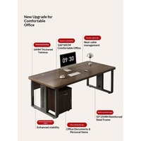 Bureau de travail informatique exécutif moderne et minimaliste, structure en MDF, plateau en PVC, assemblage libre, mobilier de bureau commercial