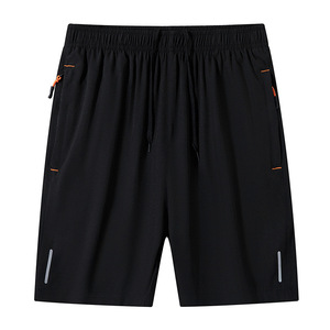 Pantalones Cortos Deportivos Casuales de Verano para Hombre, de Secado Rápido, 100% Poliéster, Cintura Media con Cordón, Diseño de Cinco Puntos, Color Gris - Product Image 3