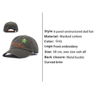 Casquette de baseball en coton délavé, effet vieilli, avec logo personnalisé, non structurée, douce, style « Dad Hat », pour hommes et femmes - Product Image 2