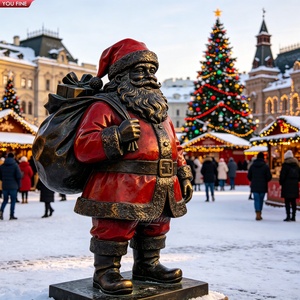 YOUFINE Ensemble <span class=keywords><strong>de</strong></span> statues personnalisables en bronze du Père Noël et des rennes, sculpture <span class=keywords><strong>de</strong></span> décoration <span class=keywords><strong>de</strong></span> Noël extérieure pour la place <span class=keywords><strong>de</strong></span> la ville et la décoration des fêtes - Product Image 4