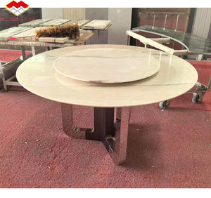 Nuovo Tavolo da Pranzo in Marmo Rosa Calacatta, Tavolino Rotondo in Marmo Rosa, Lastra di Marmo Rosa Naturale per Arredamento Casa e Isola - Product Image 2