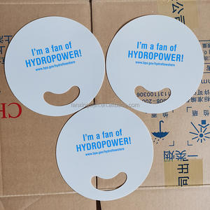 พัดลมมือถือพลาสติก PP สองด้านแบบไม่โปร่งใสพิมพ์ลายรูปดาวเคป็อปแบบเกาหลี - Product Image 1