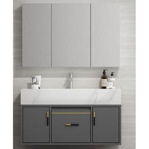 CR Grey 70cm <b>Bathroom</b> Vanity Solid <b>Wood</b> Cabinet One-Piece Ceramic Basin Smart <b>Mirror</b> Set - Product Image 5