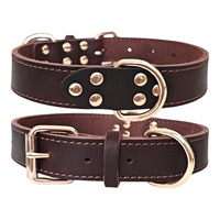 Collier pour chien en cuir de luxe robuste et durable 2026, boucle métallique réglable, collier personnalisé pour chiot, colliers pour animaux de compagnie