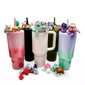 Decorazioni per Cannucce Stampate in 3D per Bicchieri, Simpatici Accessori per Bevande, Set Regalo di Decorazioni Riutilizzabili per Bicchieri - Product Image 3