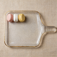 Assiette à dessert carrée en cristal sans plomb, fabriquée à la main, soufflée à la bouche, de style nordique, luxueuse et écologique, pour servir des pâtisseries, des fromages