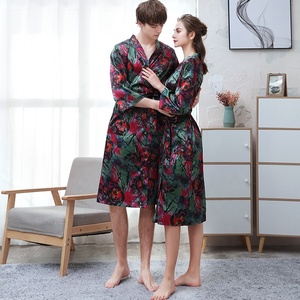 Peignoir en soie à manches longues pour <span class=keywords><strong>homme</strong></span>, décontracté, respirant, séchage rapide, léger, imprimé numériquement, <span class=keywords><strong>grande</strong></span> <span class=keywords><strong>taille</strong></span>, printemps-été - Product Image 5