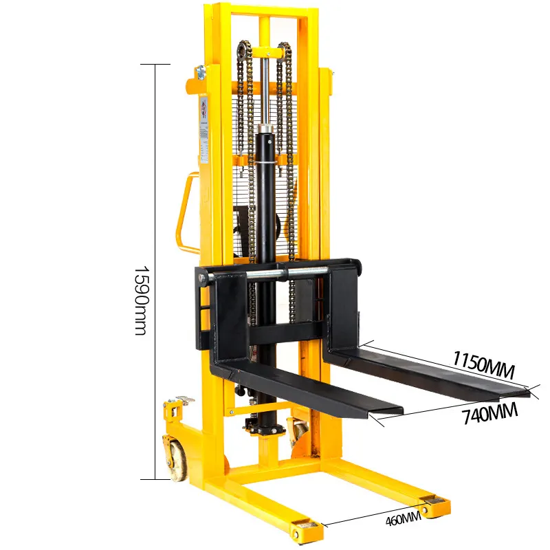 El Fork Lift 1.5t istifleyici 3000kg hidrolik el manuel kaldırma palet istifleyici Forklift