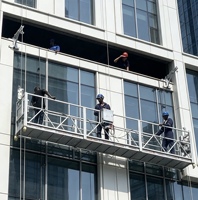 Système de plateformes suspendues pour façades murales, gondoles, échafaudages de toiture, avec structure en acier galvanisé et alliage d'aluminium