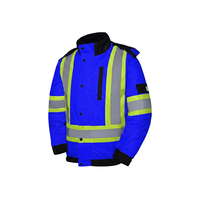 Veste d'hiver réversible personnalisée haute visibilité matelassée réfléchissante en microfibre antibactérienne pour homme, idéale pour les travaux routiers et la construction