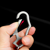 TGZUO Porte-clés en titane ultra-léger avec décapsuleur, porte-clés EDC squelette de précision CNC, connecteur de clé de voiture anti-perte