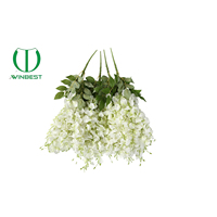 Décoration de plafond en glycine artificielle en soie crème en gros, centres de table pour mariage, décorations de table pour réception de mariage