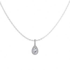 Collier de mariage Dylam en forme de goutte d'eau pour la mariée et les demoiselles d'honneur, pendentif simple en zircone cubique 5A, collier de mariée pour la fête de mariage - Product Image 1