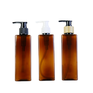 Rỗng hổ phách <span class=keywords><strong>100ml</strong></span> 250ml mỹ phẩm gói chất lỏng xà phòng cơ thể Lotion Bơm vuông Pet nhựa chai dầu gội đầu - Product Image 6
