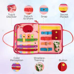 <span class=keywords><strong>Livre</strong></span> d'<span class=keywords><strong>activités</strong></span> <span class=keywords><strong>Montessori</strong></span> en feutre personnalisable : jouet sensoriel et d'apprentissage préscolaire pour la maison, l'avion et les voyages - Product Image 2