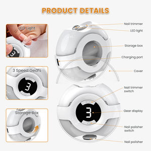 Wireless automatico 3 marce LED luce tagliaunghie bambino elettrico tagliaunghie del bambino con lime e scatola di stoccaggio - Product Image 3