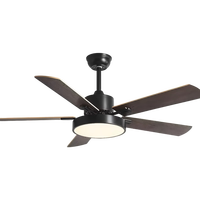 Ventilateur de plafond moderne à LED en contreplaqué à 5 pales de 52 pouces BLDC avec télécommande et contrôle de vitesse variable - pour salon