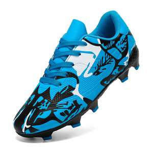 Chaussures <span class=keywords><strong>de</strong></span> football et <span class=keywords><strong>de</strong></span> soccer AG pour garçons, basses, en cuir et caoutchouc, avec crampons longs et plats, grande taille pour les sports d'été et d'hiver - Product Image 2