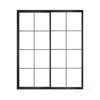 Porte coulissante en aluminium à double vitrage étanche avec grille, porte de séparation en aluminium pour balcon