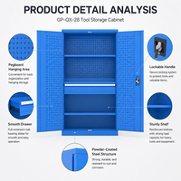 Armoire à outils industrielle verrouillable à plusieurs niveaux avec cadre robuste pour l'atelier et le rangement des outils