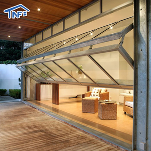 أبواب مرآب حديثة ذكية أوتوماتيكية قابلة للطي، أبواب مرآب كهربائية من الألومنيوم والزجاج قابلة للطي عموديًا - Product Image 4