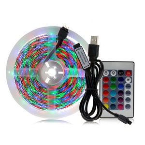 DC5V 2835 RGB luce di Striscia del LED USB <span class=keywords><strong>TV</strong></span> luce di Fondo IP65 nastro Impermeabile con IR 24 remote controller key 0.5M 1M 2M 3M 4M 5M - Product Image 1