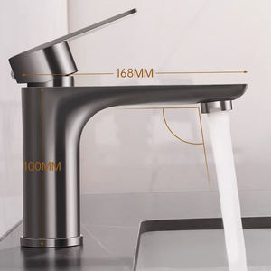 Nhà Sản Xuất Tùy Chỉnh Màu Thép Không Gỉ Màu Xám Duy Nhất Lỗ Lưu Vực Mixer Vòi Nước Hiện Đại Duy Nhất Xử Lý Lõi Gốm - Product Image 5