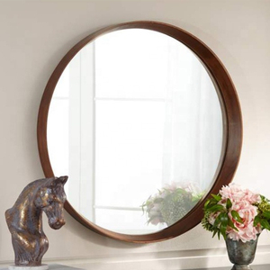 <span class=keywords><strong>Miroir</strong></span> de salle de bain mural en acier inoxydable et aluminium, style concis, motif ovale, bronze profond <span class=keywords><strong>noir</strong></span>, pour hôtels - Product Image 3
