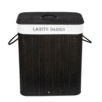 Panier de rangement en bambou, corbeille à linge sale, pour vêtements sales, avec doublure et poignées de couvercle, dimensions 50/100L