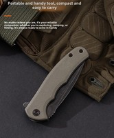 Couteau pliant d'extérieur super pratique en acier à haute teneur en carbone JY2104, couteau de poche tactique portable pour la pêche et la survie