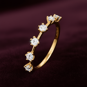 Anello Classico Placcato Oro con Diamanti per Donne, Taglio Brillante, Diamanti Naturali Colore G, Modello Stile Fidanzamento T0514 - Product Image 2