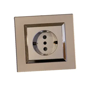 Britse Stijl Acryl Paneel Elektrische Home Stopcontact Duitsland Socket Met Aarding