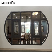 Ventanas Grandes de Vidrio Aislante para el Hogar, Diseño de Ventana Arqueada para Iglesia, Ventanas Francesas de Aluminio con Triple Panel Arqueado