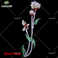 Fleurs 3D Appliquées Artisanales en Gros, Strass Thermocollants en Caoutchouc et Cristal, Écologiques, pour Accessoires de Vêtements DIY