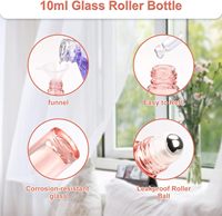 Botol Parfum Roll-on Kaca Pink Elegan dengan Tutup Rose Gold Logo Kustom Botol Roller Minyak Esensial untuk Parfum Kosmetik