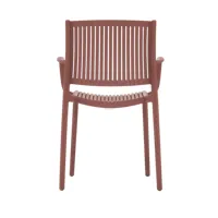 Chaise de salle à manger empilable en plastique rouge foncé - Design contemporain pour la maison, le bureau et l'appartement
