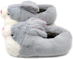 Pantoufles en peluche lapin à bas prix pour enfant, pantoufles amusantes et chaudes, chaussures d'intérieur, animaux, pantoufles en coton - Product Image 4