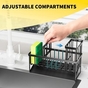 Kitchen Sink Drain <b>Rack</b> Stainless Steel Multifunction Organizer For Sponge <b>Dish</b> Brush Storage Modern Design - Product Image 2