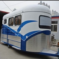 Remorque de transport de bétail inclinée pour camping-car, pour 2 chevaux, pour courses de chevaux en plein air, pare-chocs