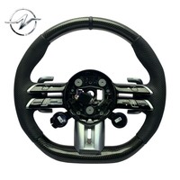 Volant en cuir et fibre de carbone à 3 branches avec bouton multifonction et démarrage à un bouton pour Mercedes Benz Classe C (W205) AMG GT CLASS