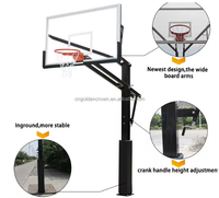 Poteau et panneau de basket-ball réglables en Offre Spéciale Cerceau de basket-ball professionnel Support de basket-ball extérieur dans le sol