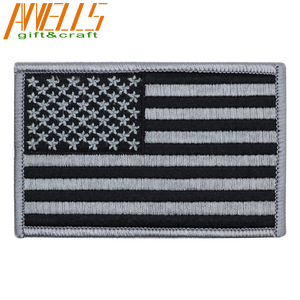 Niềm tự hào Yêu Nước USA Cờ Mỹ vá grey thêu trên cao su PVC cho áo khoác mũ tay áo - Product Image 1