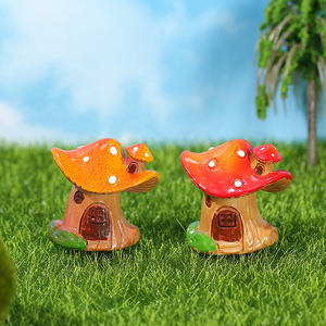 งานฝีมือเรซิ่นรูปบ้านเห็ด ของตกแต่งสวนจิ๋ว ตกแต่งภายในและภายนอกอาคาร รูปทรงอิสระ ทาสีสำเร็จรูป - Product Image 4