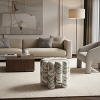 Mesa de Centro de Mármol, Diseño Moderno, Muebles para Sala de Estar, Acabado Mate, Piedra Resistente, Fácil de Limpiar, para Decoración del Hogar, Bodas, Villas