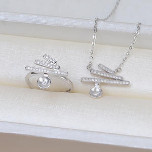 ชุดจี้เงินแท้ S925 ทำมือ DIY พร้อมต่างหูและแหวนรูปผีเสื้อ  ฐานเปล่า 1336-เครื่องประดับมุกแฟชั่น - Product Image 2