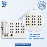 Commutateur Cisco Catalyst IE-3400H-24FT-A, robuste, IP67, 24x FE M12 D-Coded, -40°C à 75°C, montage mural, sans ventilateur, Network Advantage